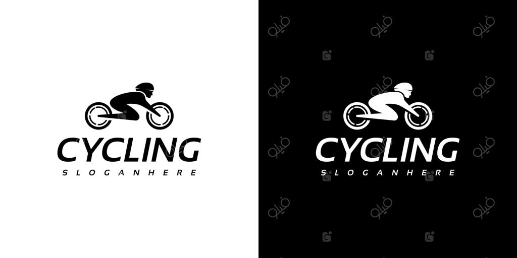 طراحی ساده لوگوی دوچرخه و دوچرخه‌سواری