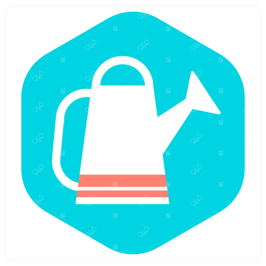 مفهوم آیکون آبپاش و باغچه