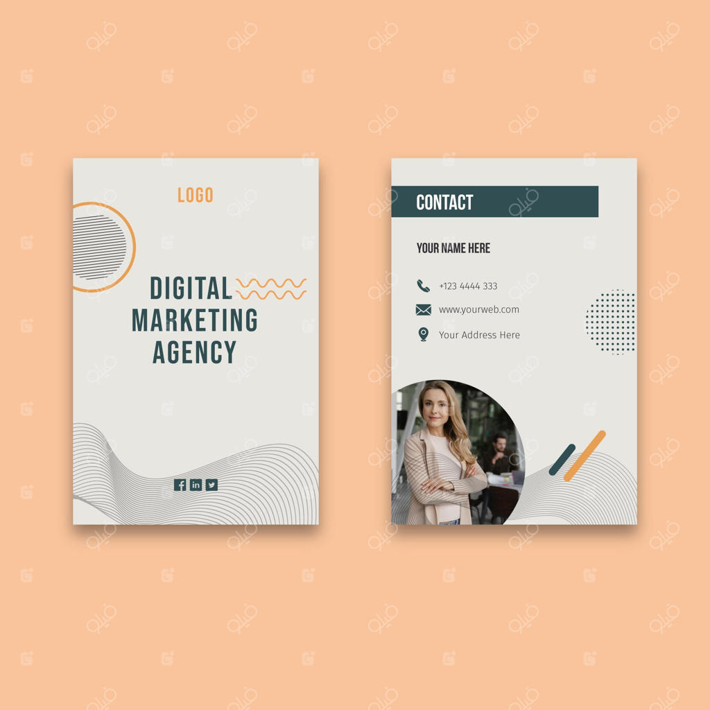 کارت ویزیت دو طرفه برای تجارت عمومی