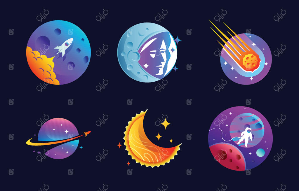 مجموعه لوگوهای فضایی و اجرام آسمانی