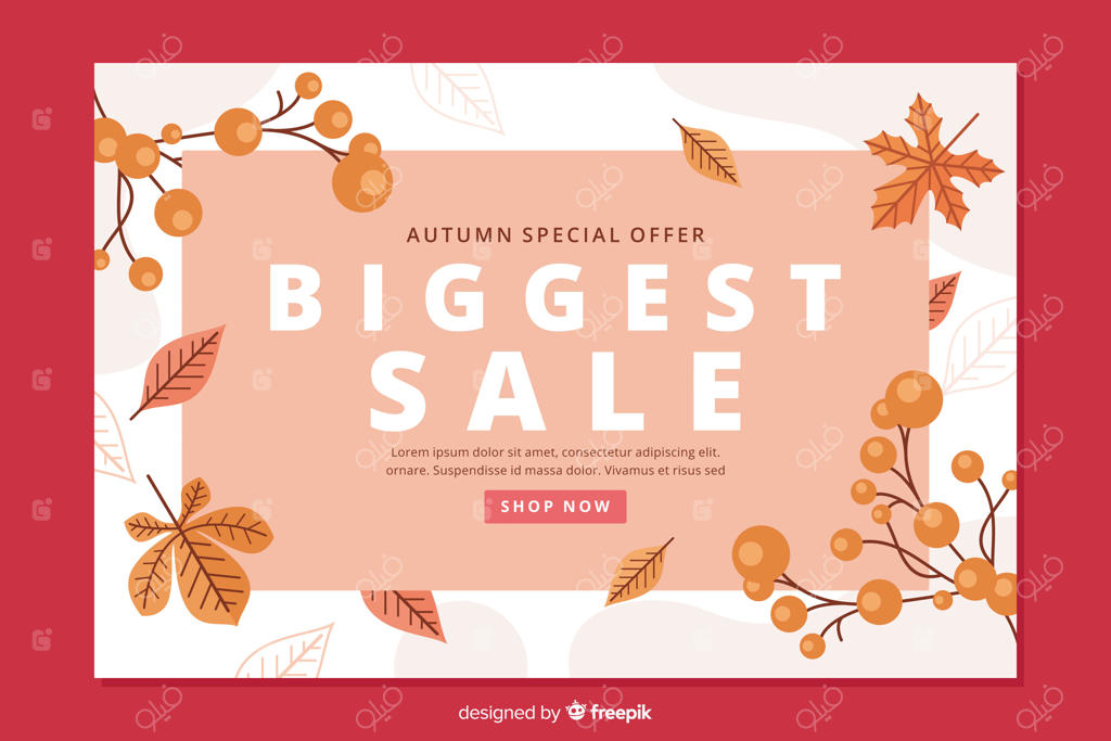 زمینه‌ی فروش پاییزه به سبک ساده