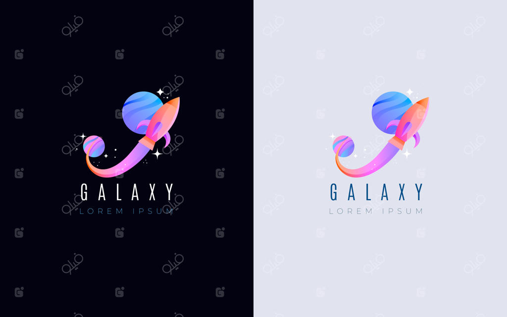 لوگوی کهکشان با رنگ‌های گرادیانی