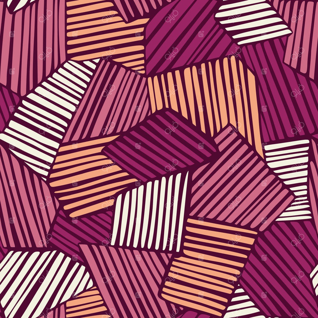 طرح راه‌راه هندسی یکپارچه با رنگ‌های صورتی، ارغوانی و بنفش برای منسوجات مد و بسته‌بندی