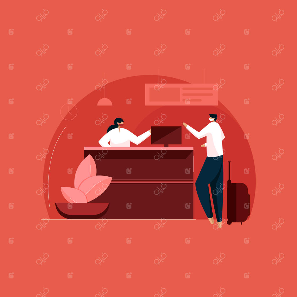 پذیرش مشتری: مفهوم متصدیان خوش‌برخورد در میز کمک‌رسانی به مشتریان