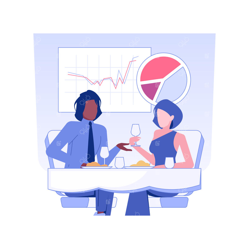 ناهار کاری - تصویر مفهومی برداری