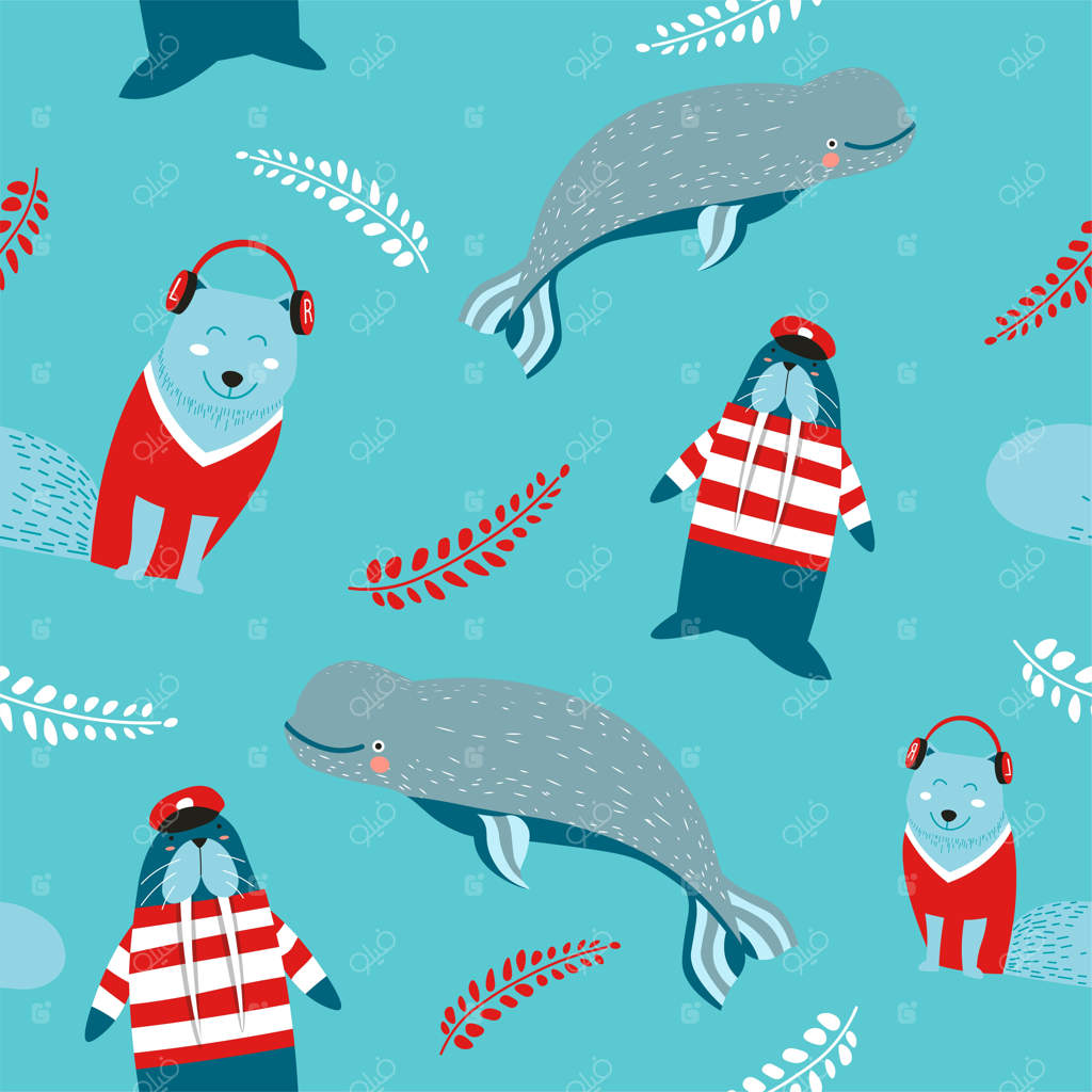 حیوانات دریایی و مخلوقاتی با طرح لباس