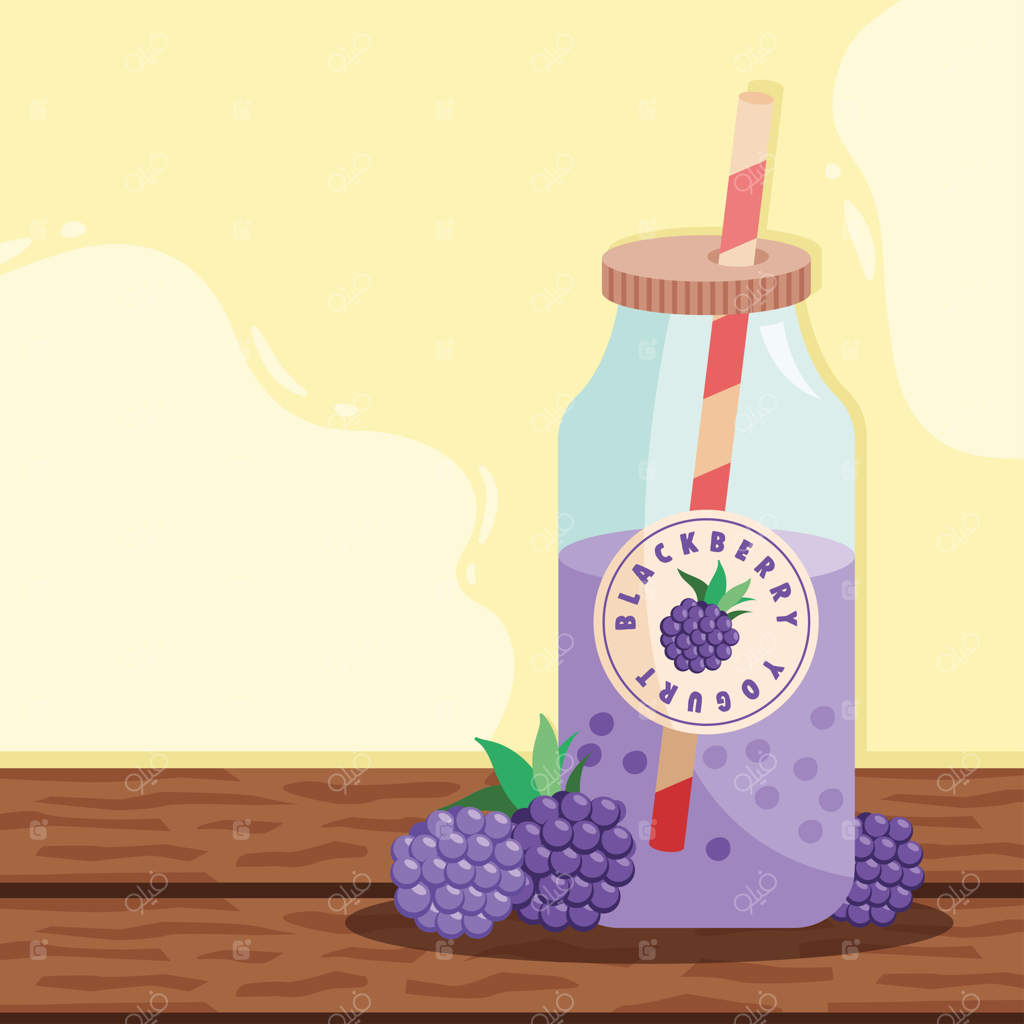 بطری ماست طعم تمشک سیاه