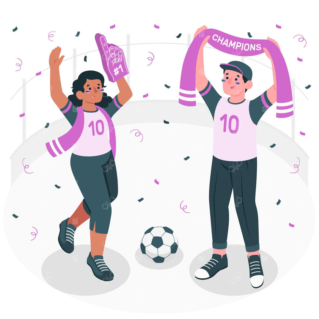 تصویرسازی مفهوم هواداران فوتبال