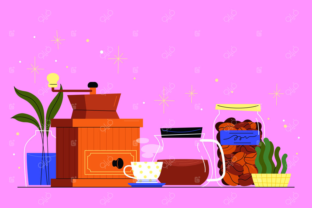 تصویر طبیعت بی‌جان با موضوع قهوه