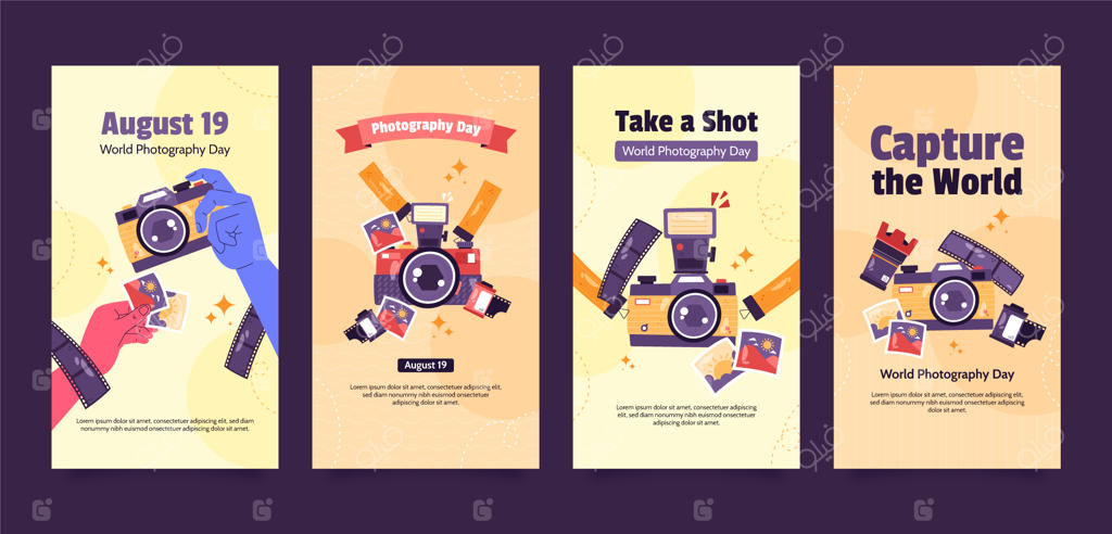 مجموعه استوری‌ های اینستاگرام ساده برای روز جهانی عکاسی