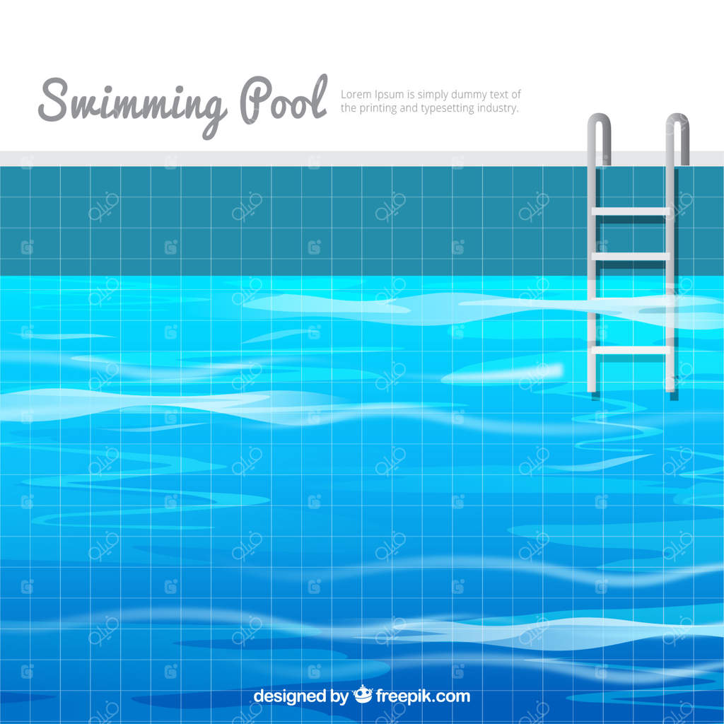 طرح زمینه استخر شنا با طراحی ساده و مسطح