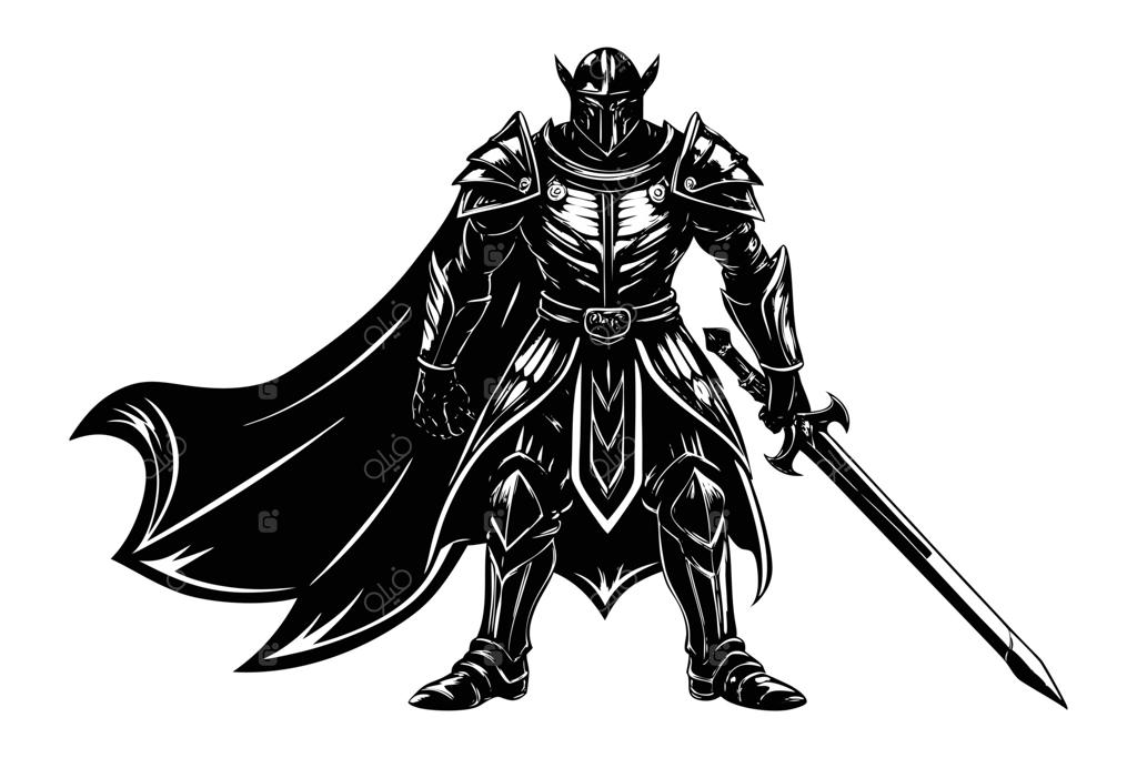 مجموعه سیلوئت شخصیت RPG با رنگ مشکی