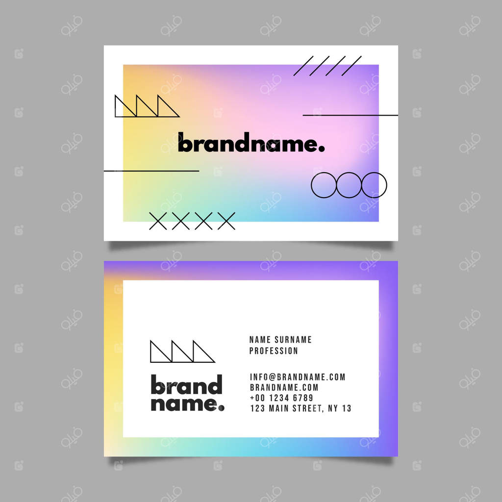 کارت ویزیت انتزاعی با طراحی تخت