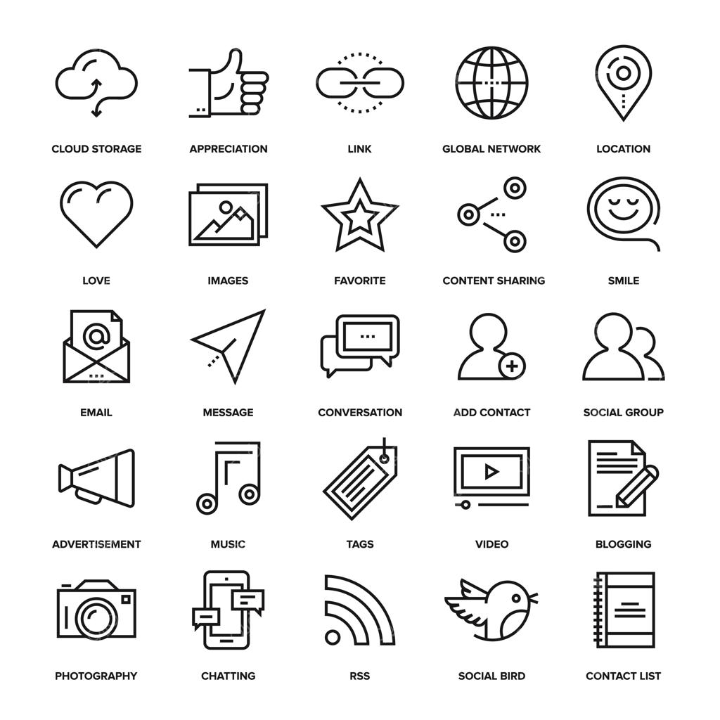 آیکون‌های شبکه‌های اجتماعی