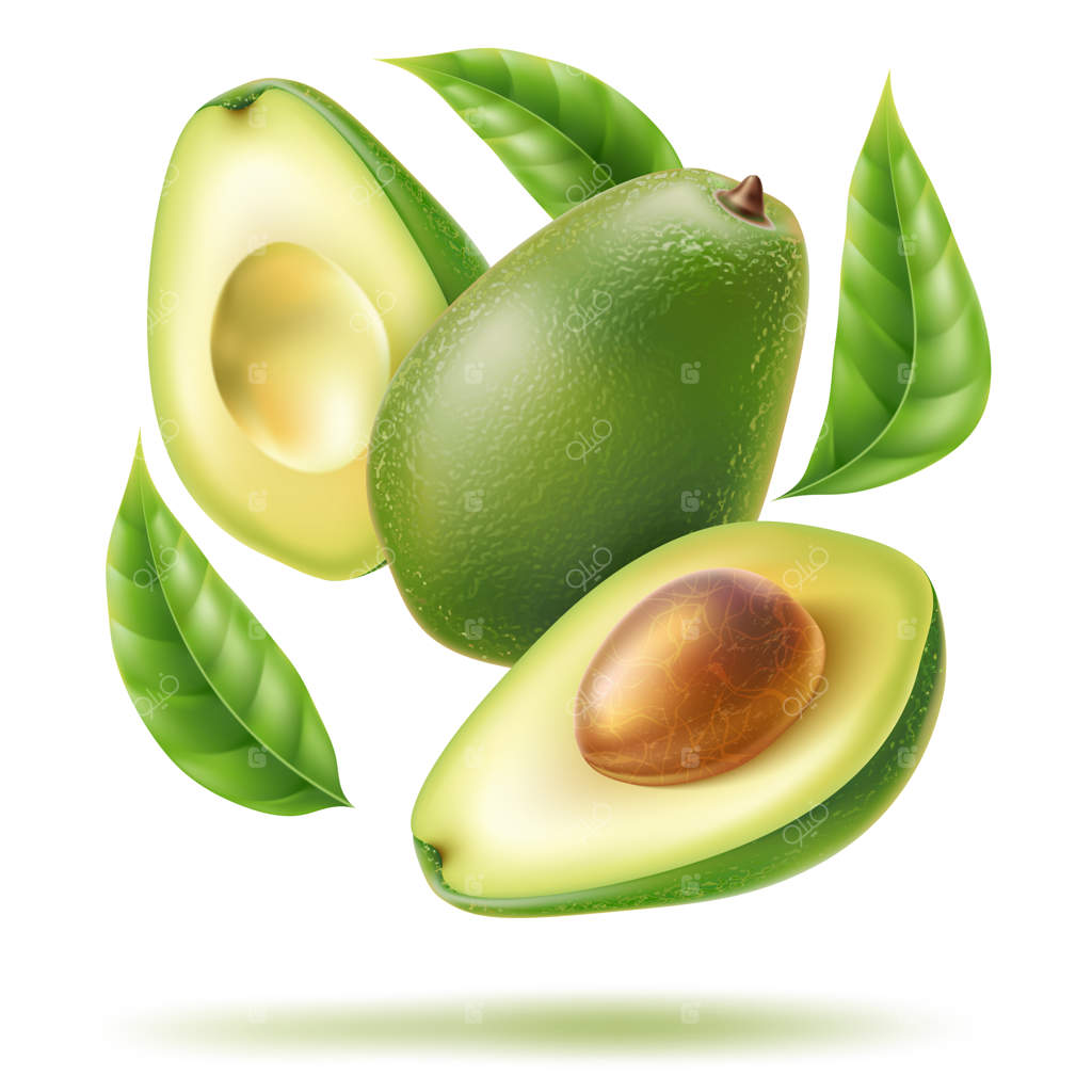 برگ آووکادو برش خورده در حال حرکت