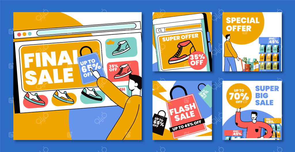 پست‌های اینستاگرامی ارتباطات دستی طراحی شده