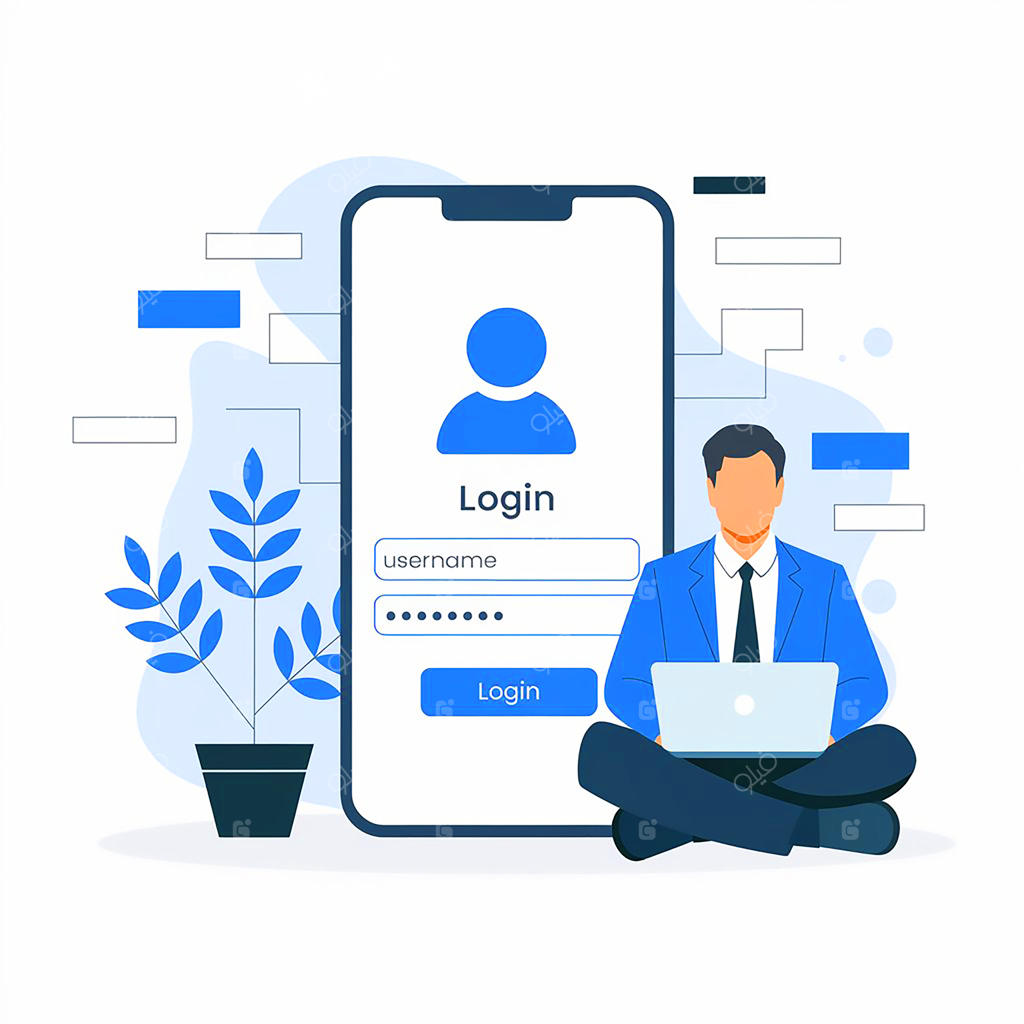 مردی نشسته در مقابل تلفنی با نام لاجیتک