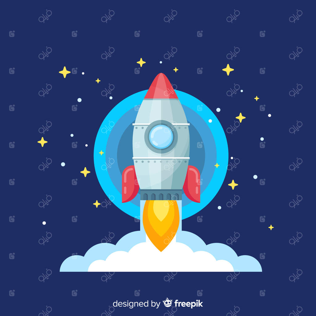 موشک فضایی مدرن با طراحی ساده و جذاب