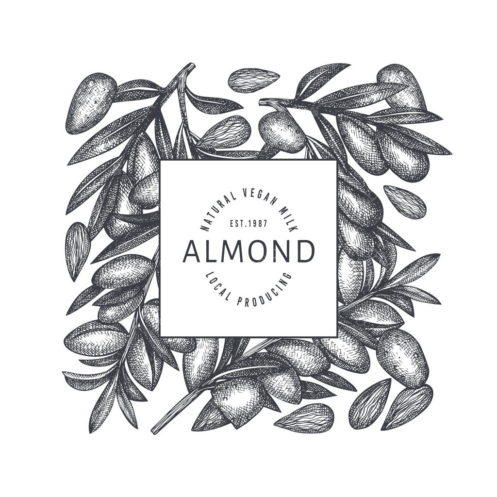 طرح بادام طراحی شده با دست