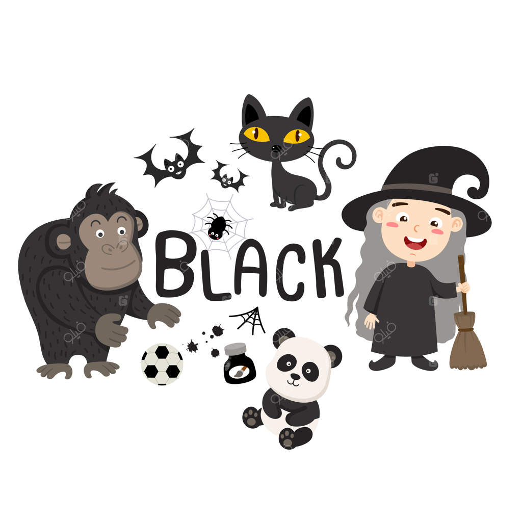 تصویرسازی گروه رنگ سیاه به صورت وکتور جدا شده از زمینه