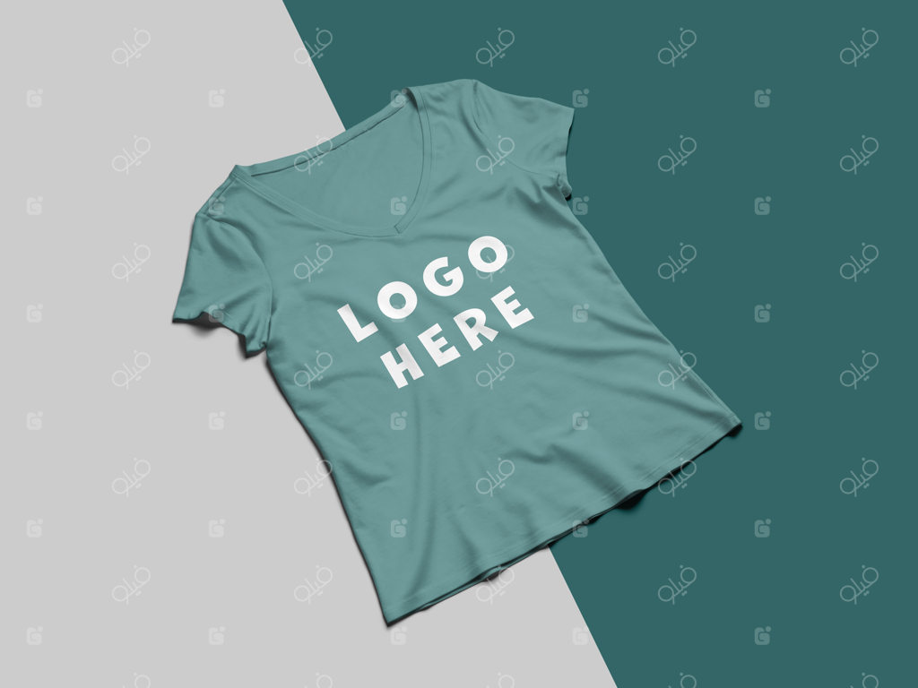 طرح موکاپ جلوی تی‌شرت رنگارنگ