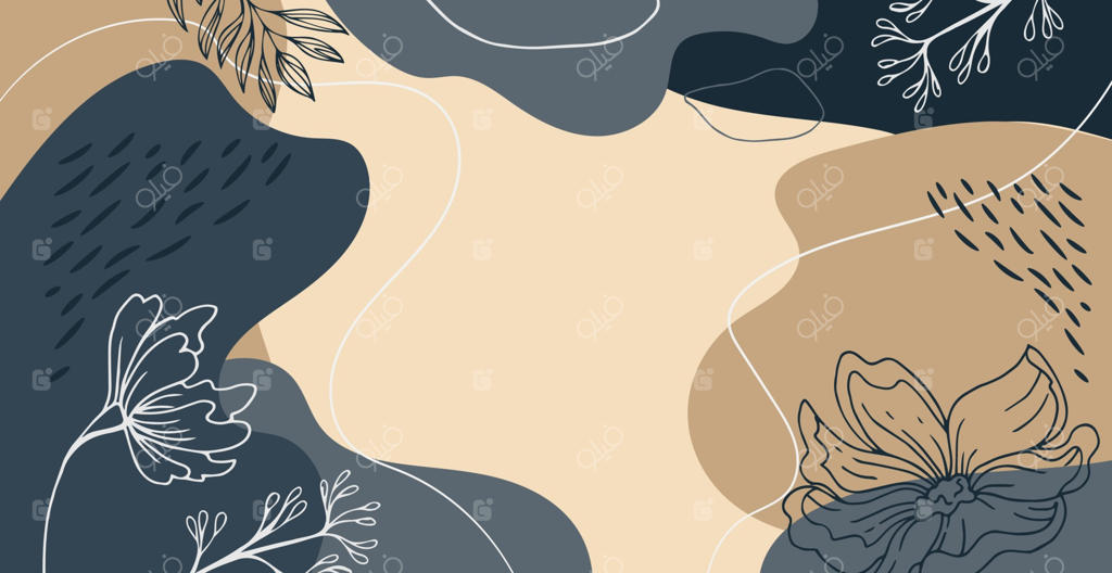 پس‌زمینه مستطیلی مدرن با طرح گل‌ها