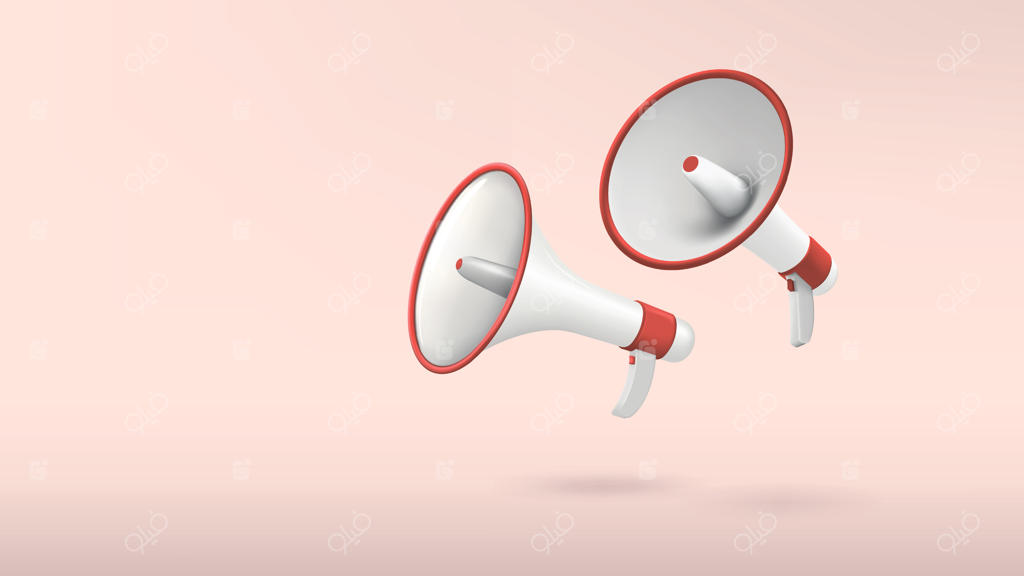 بنر با دو بلندگوی واقعی.