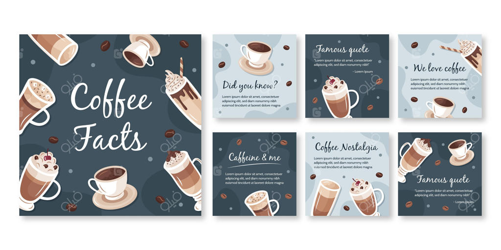 قالب پست اینستاگرام کافه
