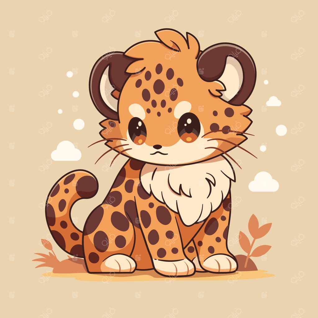 وکتور کارتونی بچه پلنگ بامزه