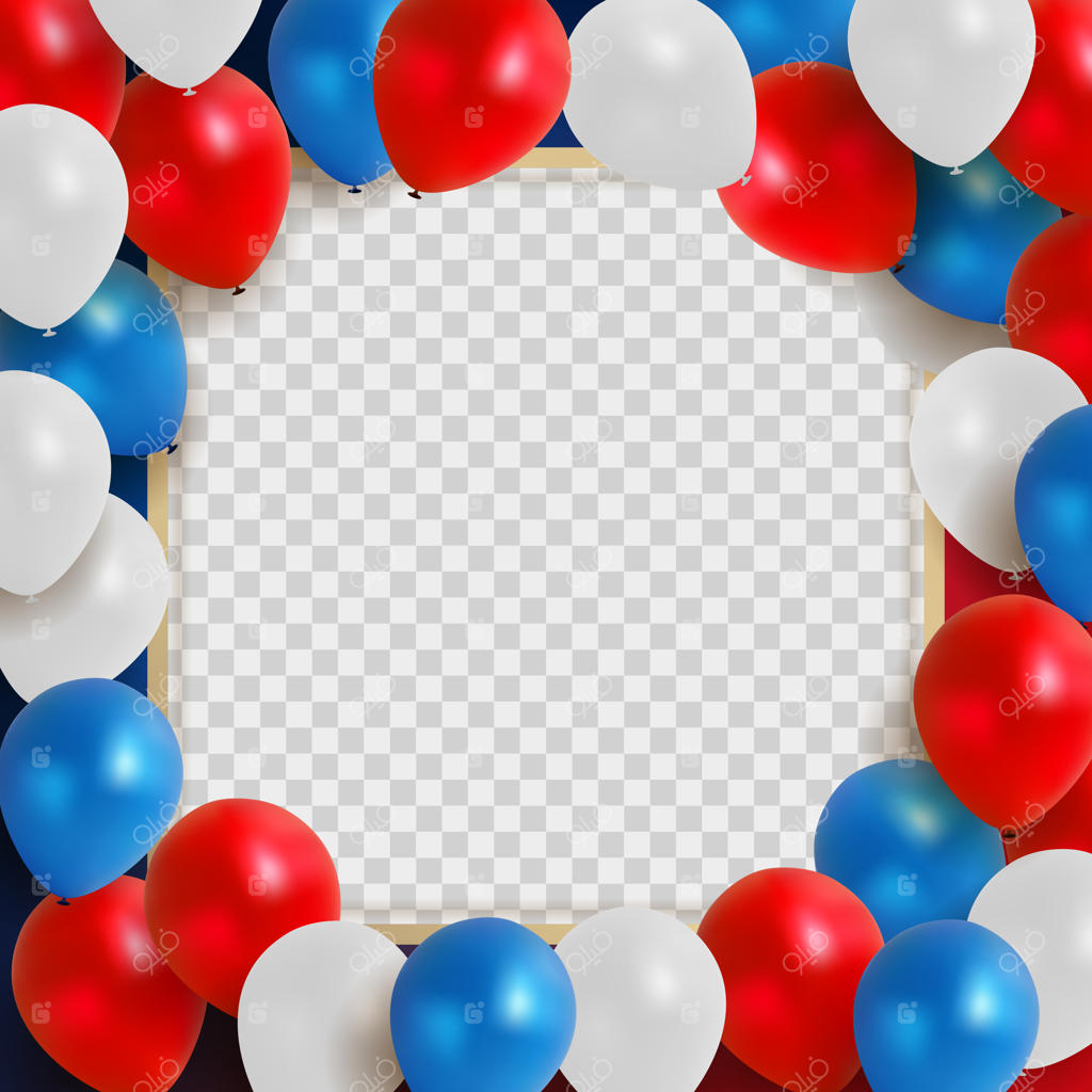 کارت تبریک انتزاعی با پس زمینه تعطیلات و بادکنک‌های قرمز