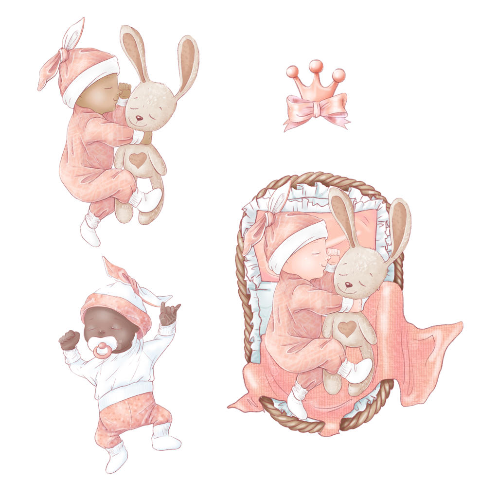 مجموعه طراحی دستی برای جشن تولد و سیسمونی نوزاد