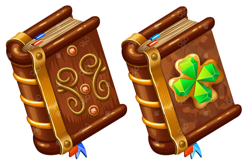 کتاب‌های ایزومتریک با شبدر چهاربرگ.