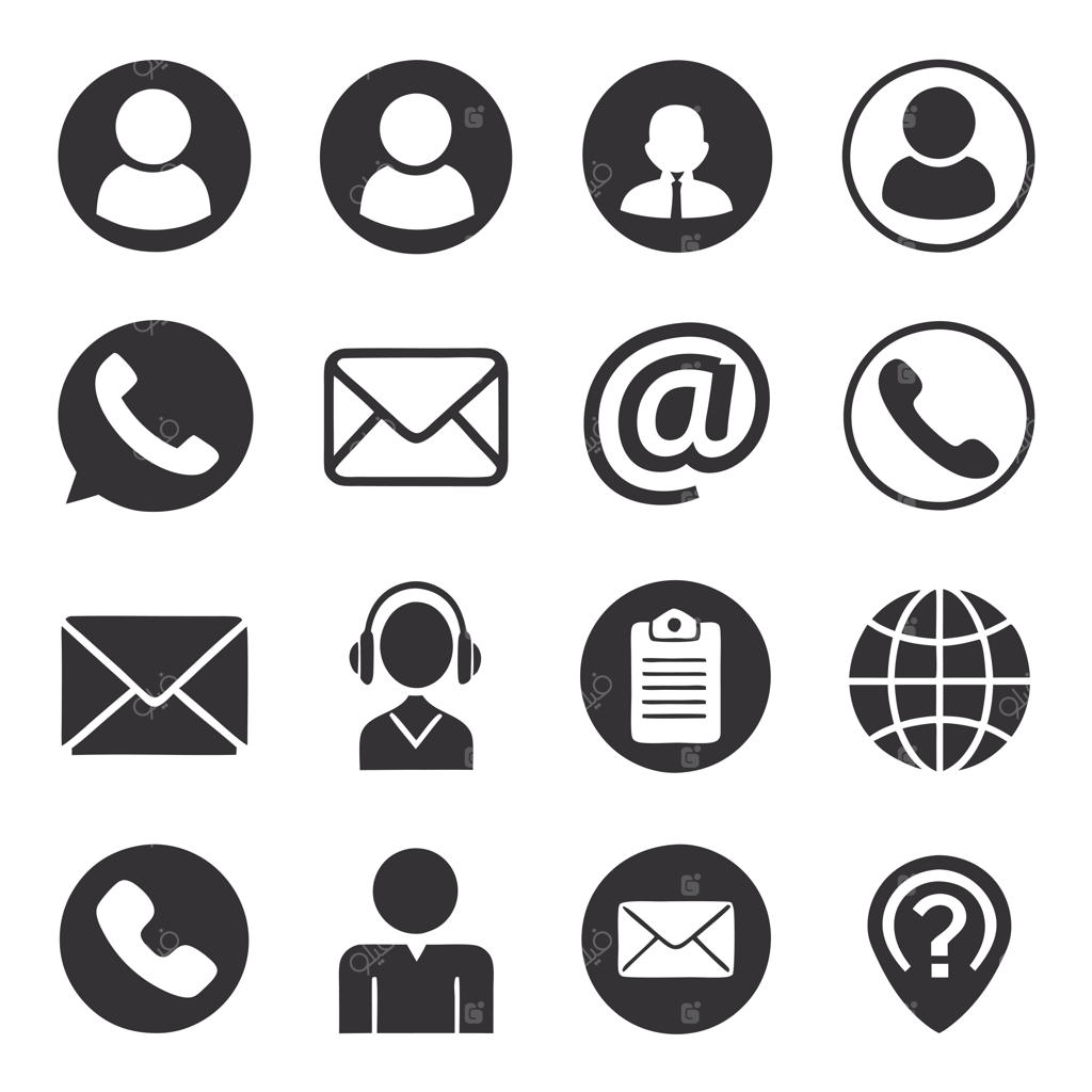 تصویرسازی وکتور مجموعه آیکون‌های تماس