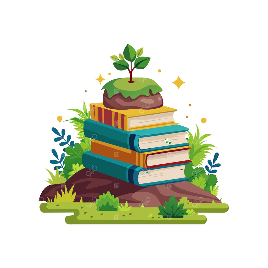 مفهوم تصویرسازی وکتوری از چیدمان کتاب‌ها