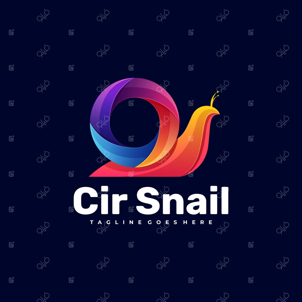 تصویرسازی لوگوی حلزون با سبک گرادینت رنگارنگ