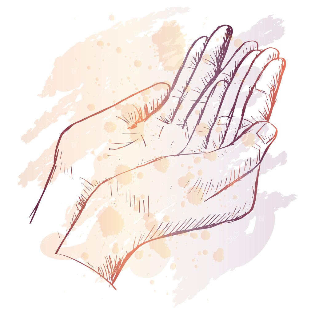 طراحی دستان در حال دعا