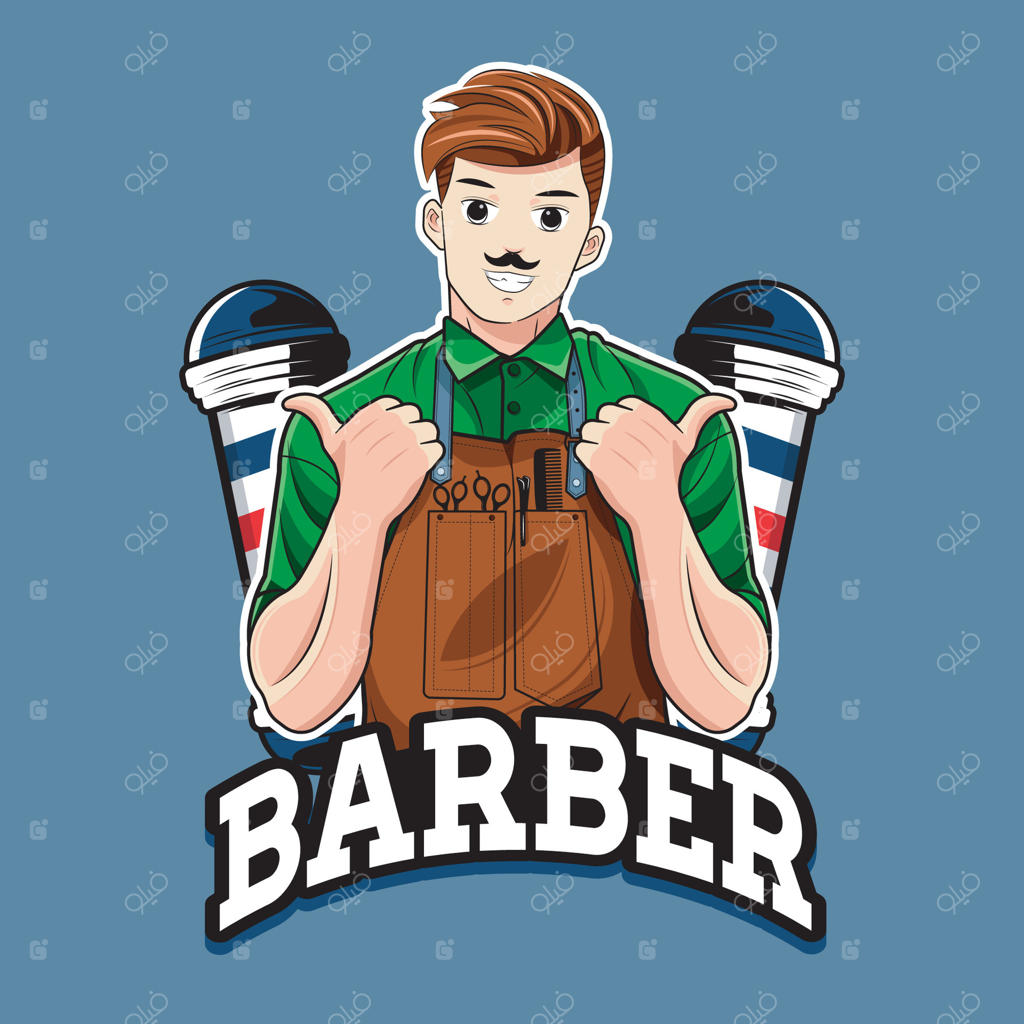 لوگوی شخصیت نمادین؛ آرایشگر خندان (تصویر برداری شده)