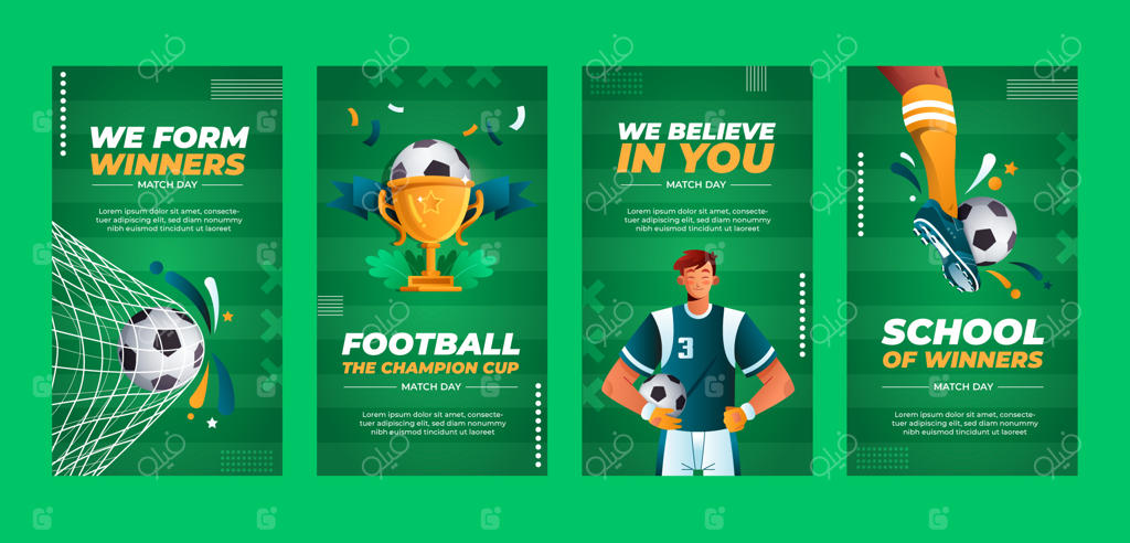 مجموعه استوری‌های اینستاگرام فوتبال با طرح گرادیان