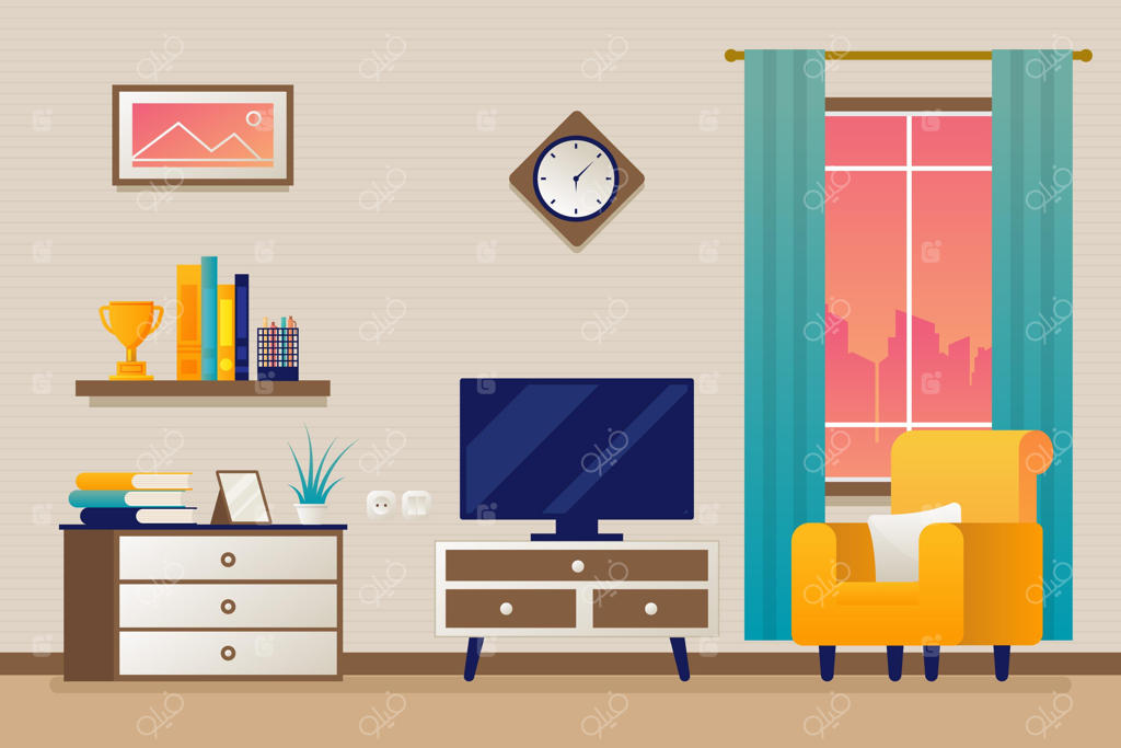 دکوراسیون مدرن خانه برای ویدئو کنفرانس