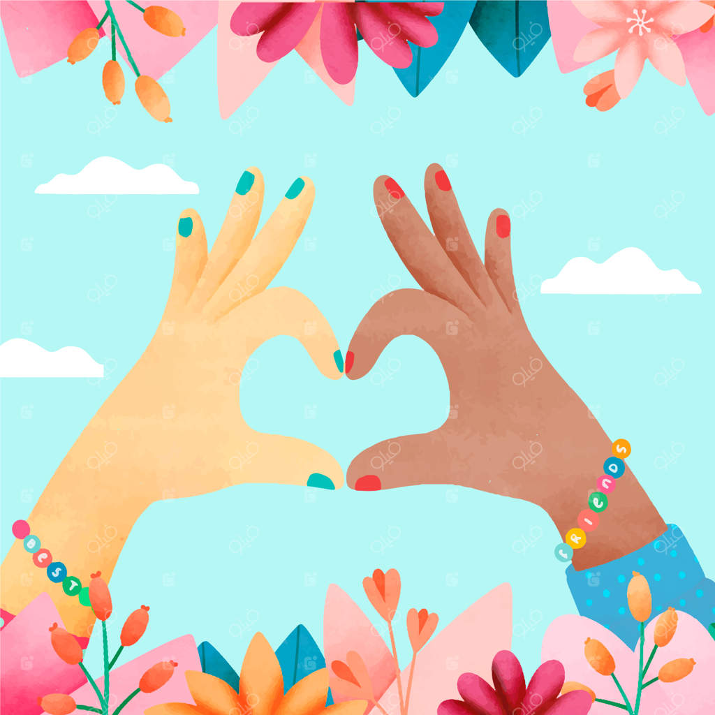 نقاشی آبرنگ برای جشن روز عشق و دوستی