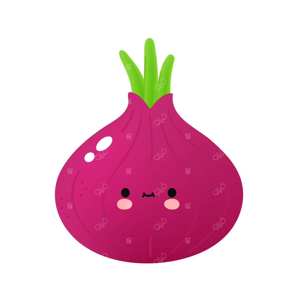 پیاز قرمز بامزه و خنده‌دار با چهره