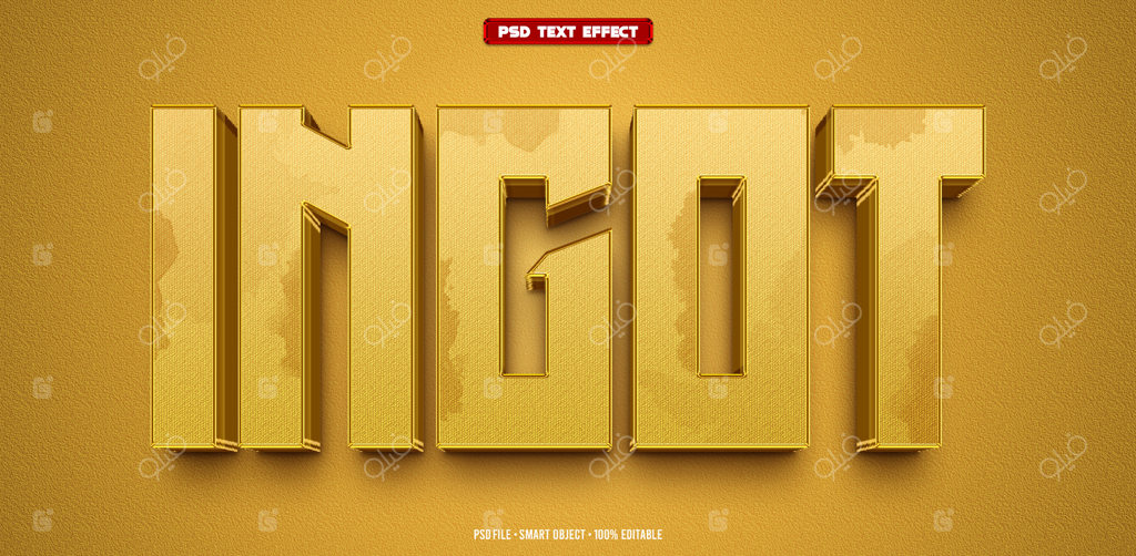 افکت متن لایه باز طرح شمش طلا