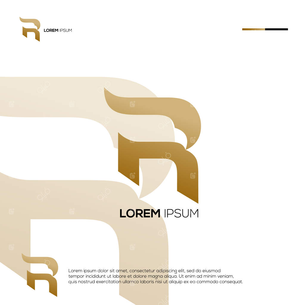 طراحی لوگوی انتزاعی با حرف "R" و عقاب