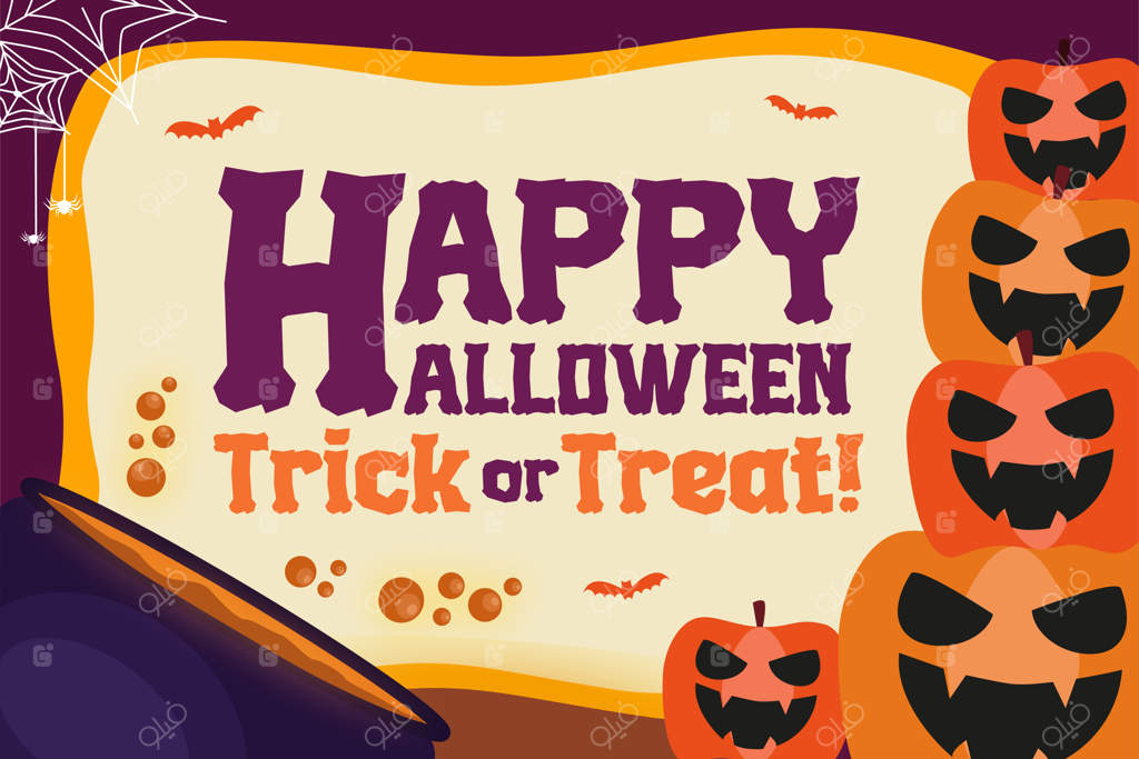 قالب گرافیکی تم هالووین؛ طراحی ساده و شیک، راحت برای شخصی‌سازی