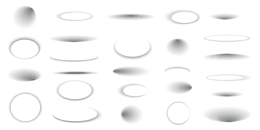 طرح‌های سایه دایره‌ای: اشکال مشکی انتزاعی با سایه‌روشن‌های متنوع، عنصر طراحی ساده با لبه‌های فضای آزاد. مجموعه وکتور