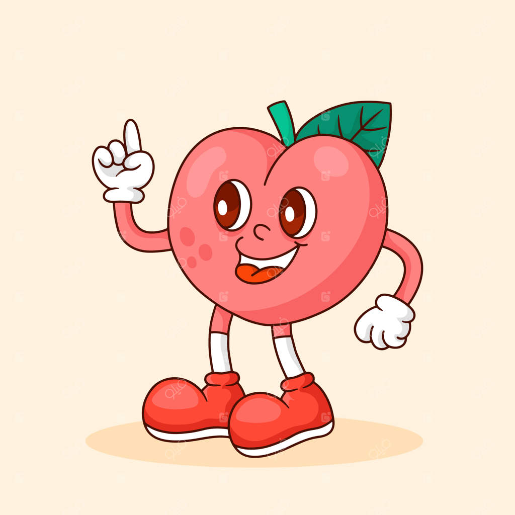 تصویر کارتون هلو به صورت دست‌کشیده