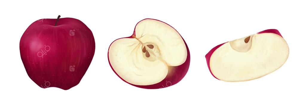 مجموعه‌ای از سیب‌های قرمز