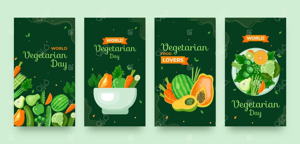 مجموعه استوری‌های اینستاگرام برای جشن روز جهانی گیاه‌خواری