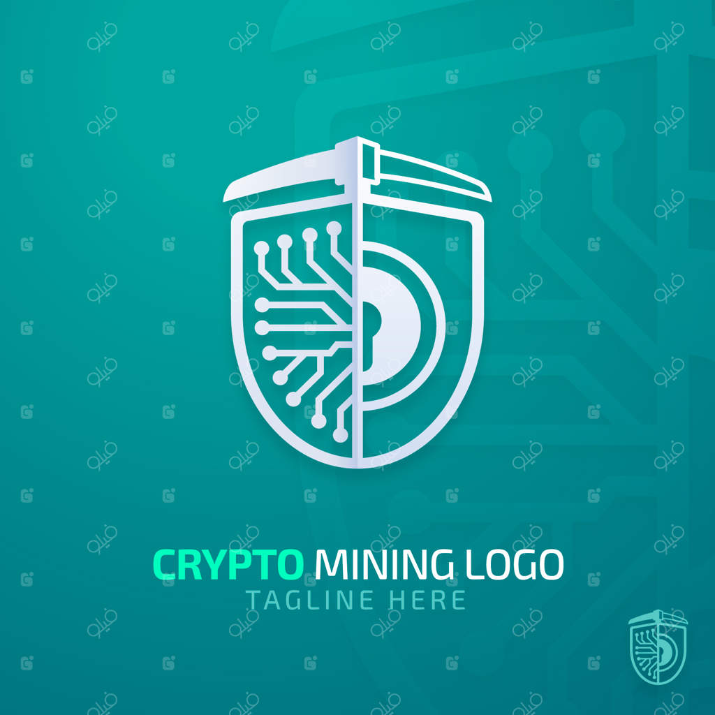 لوگوی استخراج رمز ارز با طراحی گرادیان