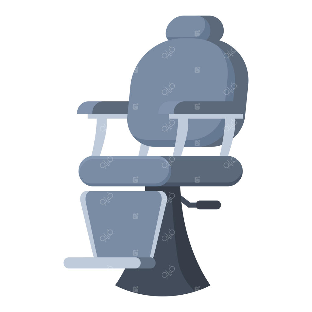 آیکون کارتونی صندلی آرایشگاه خاکستری. صندلی سالن زیبایی